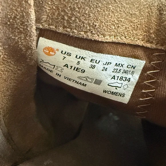 Timberland Women's Brown Leather Peep toe Ankle Booties A1IE9 - Picture 7 of 7